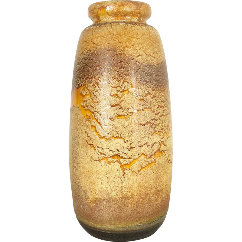 Vase pot céramique nuances de marron avec motif 14 cm j156 