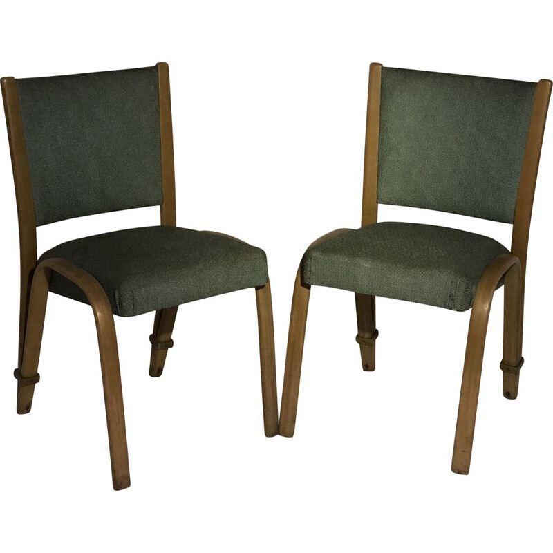 Paire de chaises vintage Bow-wood Steiner