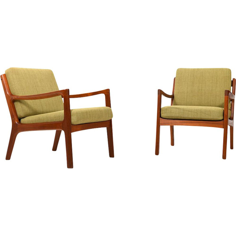 Pair of vintage Senator Teak Easychairs by Ole Wanscher