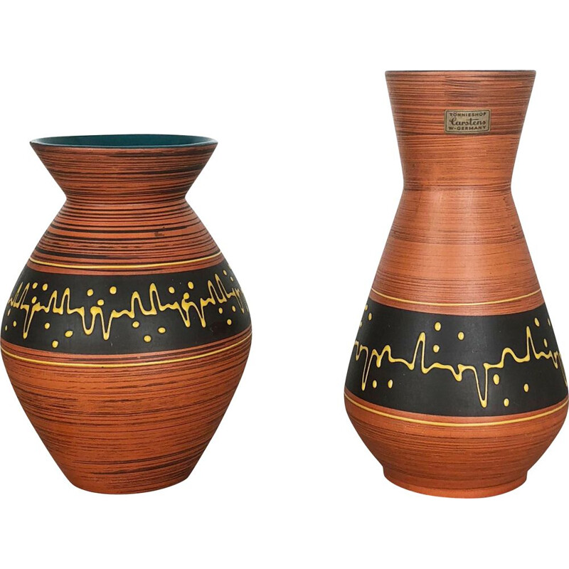 Par de vasos de cerâmica vintage por Heinz Siery para Carstens Tönnieshof, Alemanha 1960