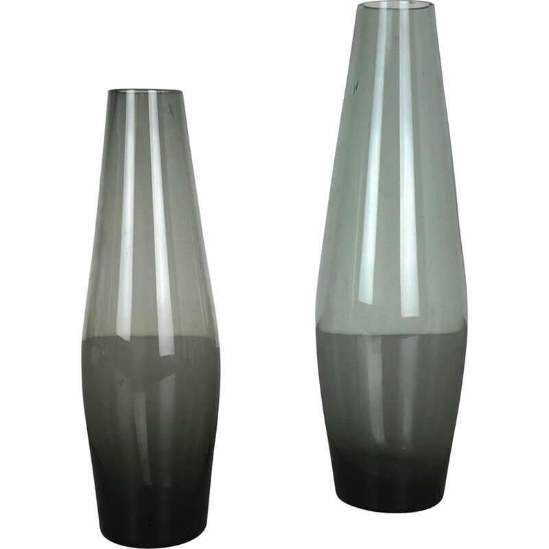 Pair of vintage turmaline vases by Wilhelm Wagenfeld for WMF, Germany 1960