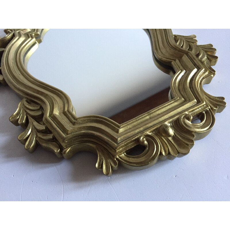 Vintage Rockery mirror in golden resin