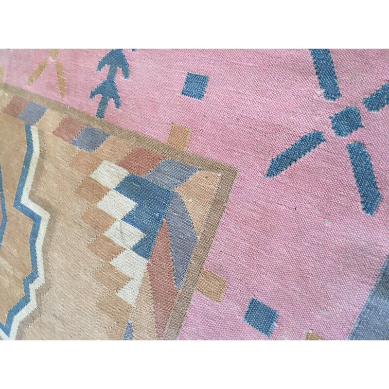 Vintage cotton kilim carpet