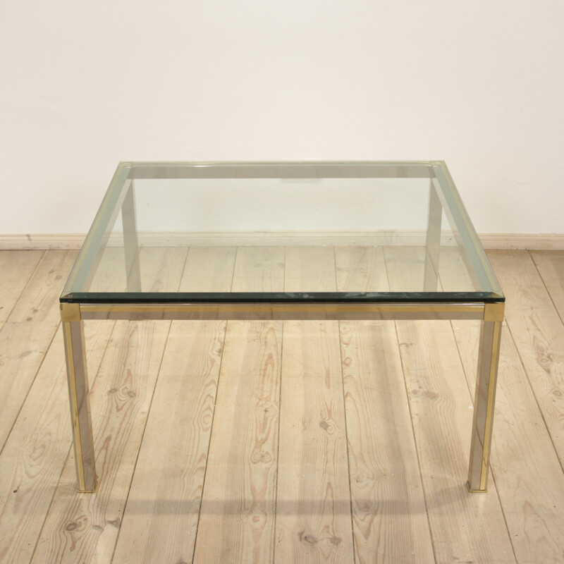 Vintage chrome-plated brass coffee table, 1970