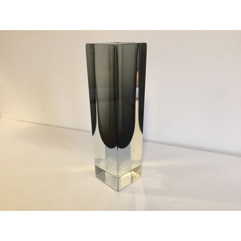 Vase vintage en verre de Murano par Flavio Poli 1960