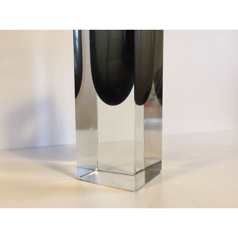 Vase vintage en verre de Murano par Flavio Poli 1960