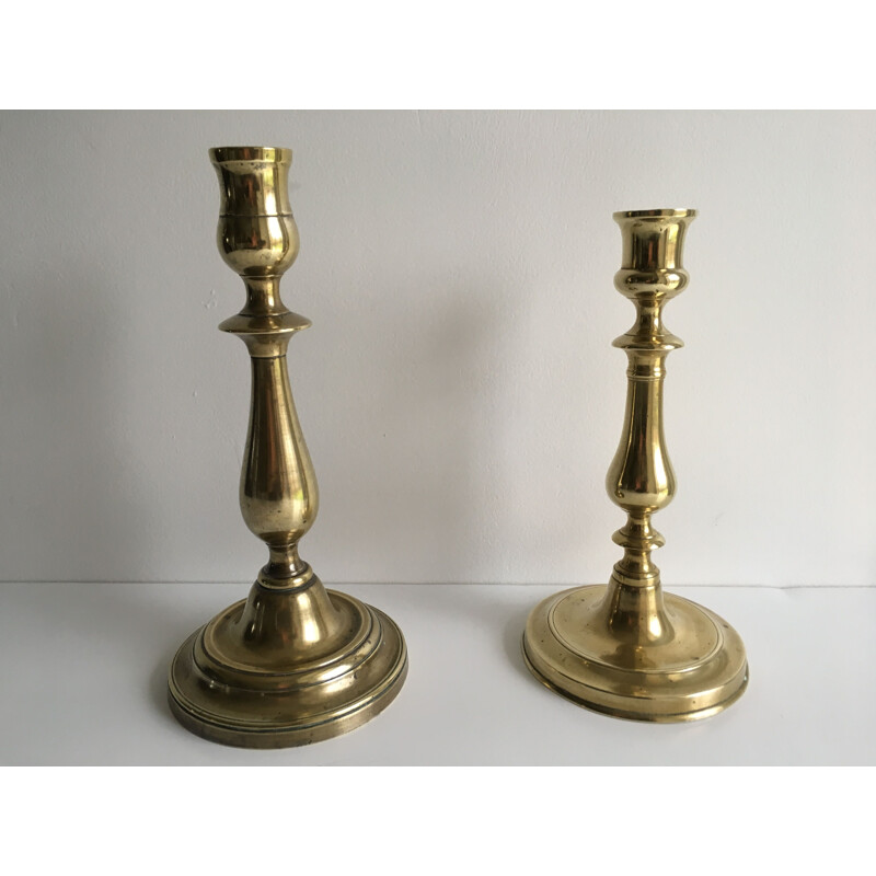 Pair of vintage brass candleholders