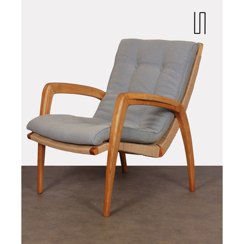 Vintage Jan Vanek's ashwood armchair for Krasna Jizba 1940s