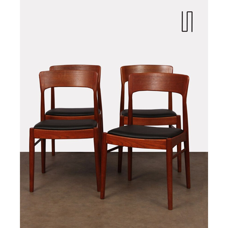 Set of 4 vintage chairs by Henning Kjaernulf for KS mobelfabrik 1960s