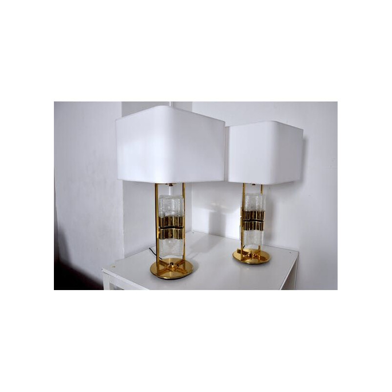Paire de lampes vintage Murano 1970