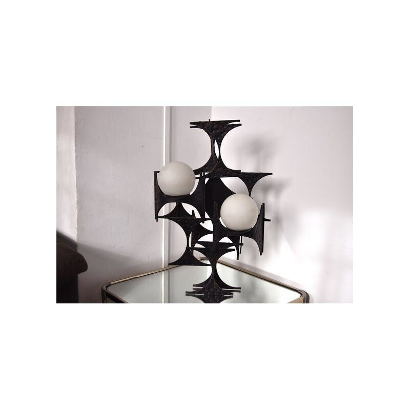 Vintage Brutalist wall lamp by Marc Weinstein 1960s