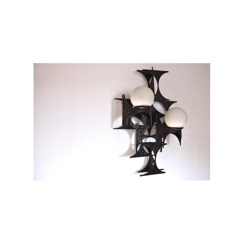 Vintage Brutalist wall lamp by Marc Weinstein 1960s