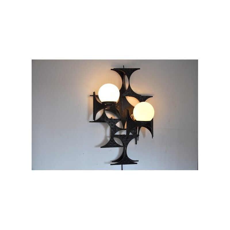 Vintage Brutalist wall lamp by Marc Weinstein 1960s