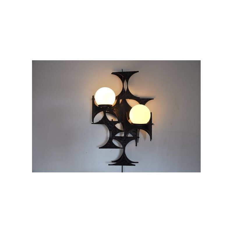 Vintage Brutalist wall lamp by Marc Weinstein 1960s