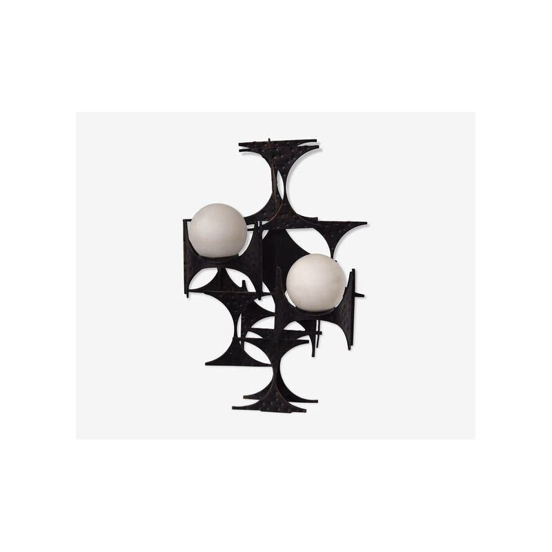 Vintage Brutalist wall lamp by Marc Weinstein 1960s