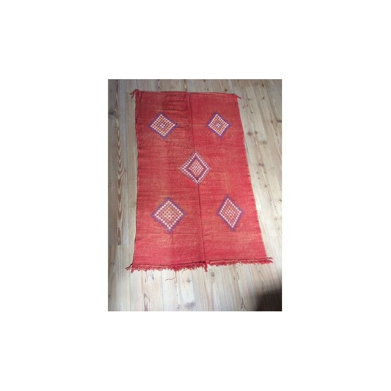 Tapis vintage kilim sabra rouge