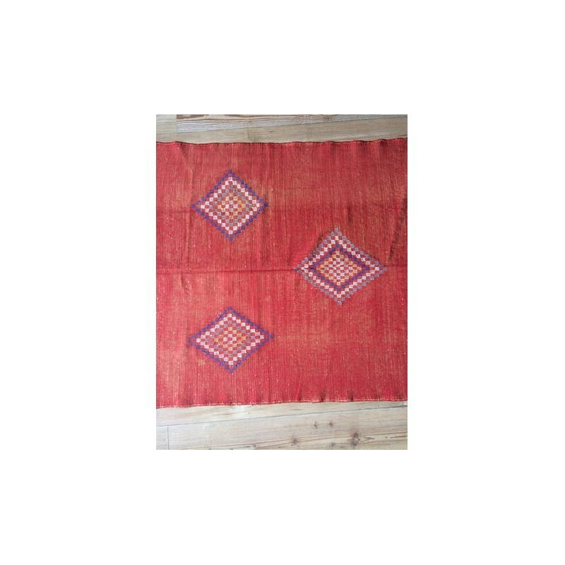 Vintage carpet kilim sabra red