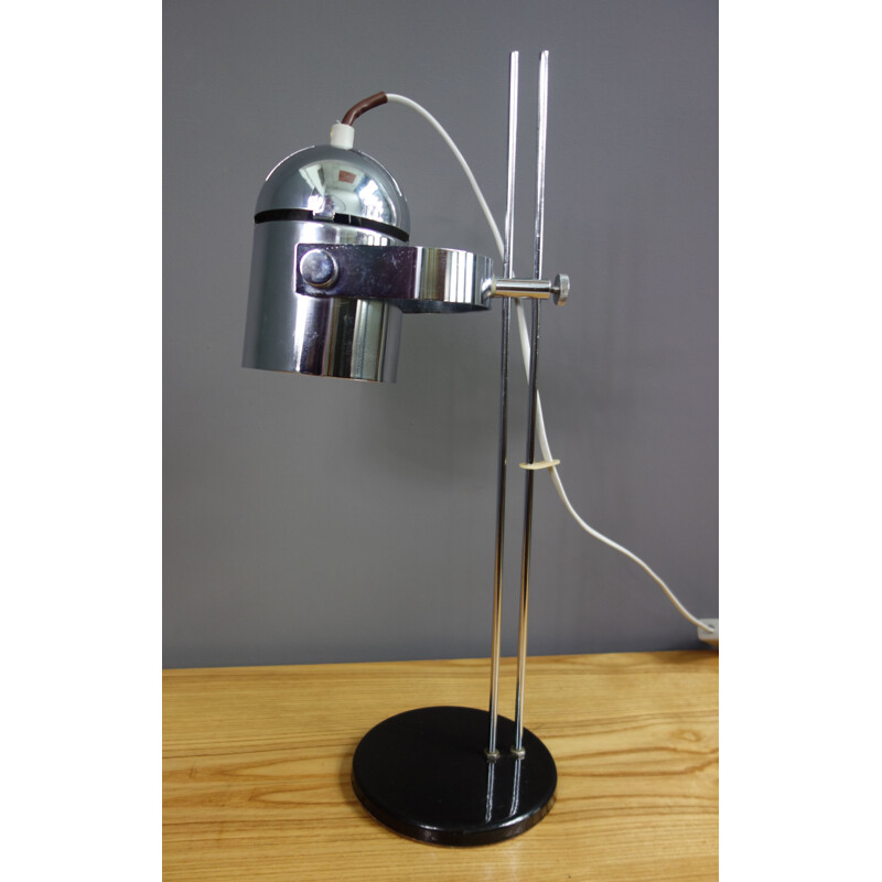 Vintage Chrome desk lamp by Josef Hurka for Lidokov 1960s