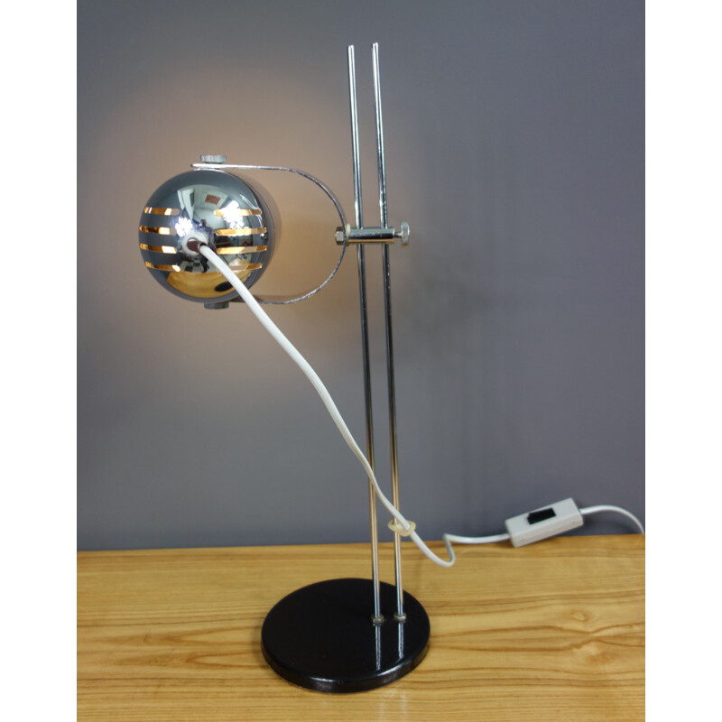 Vintage Chrome desk lamp by Josef Hurka for Lidokov 1960s