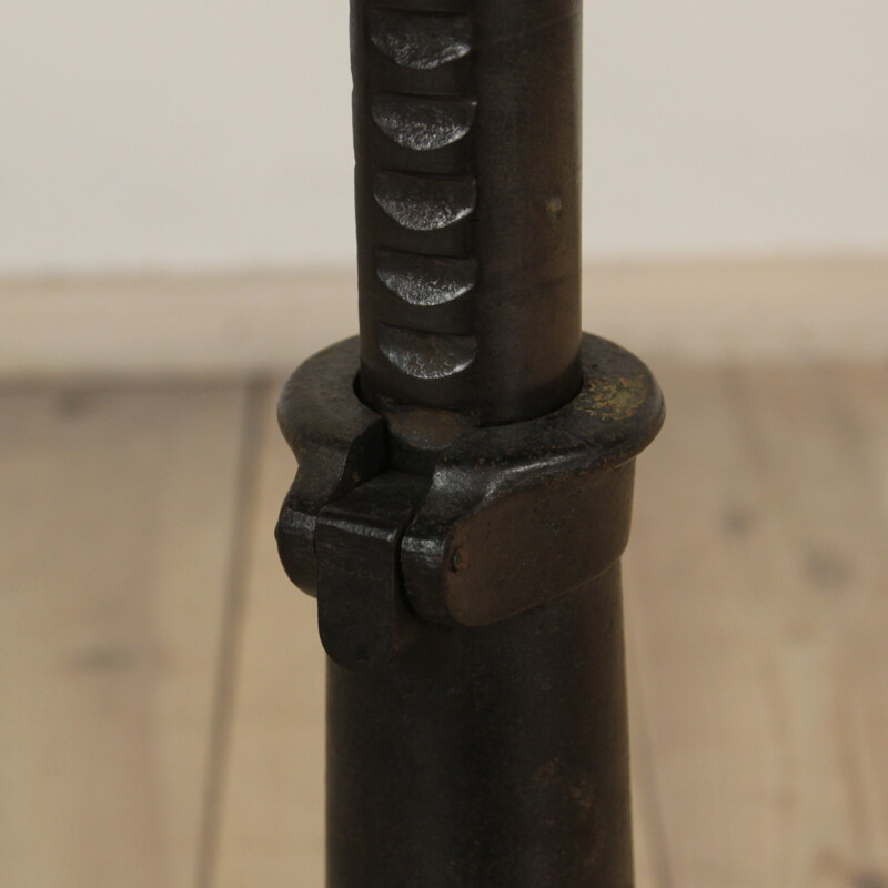 Industrial Stool in oak and metal - 1930s