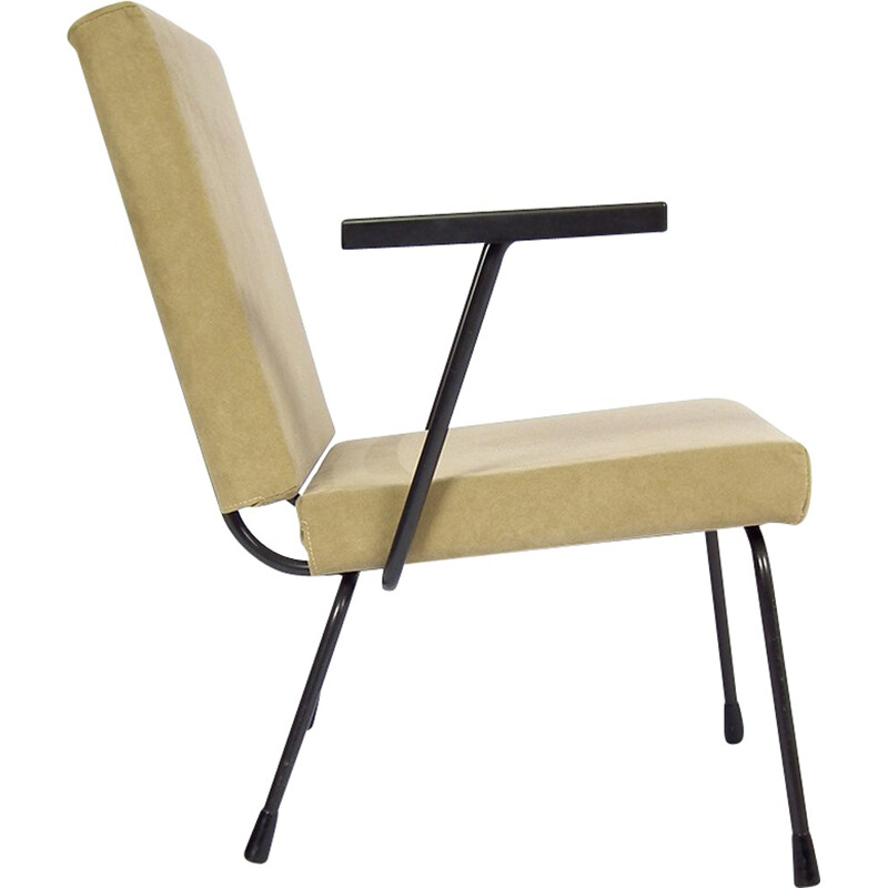 415/1401 Gispen beige armchair in steel, W. RIETVELD - 1960s