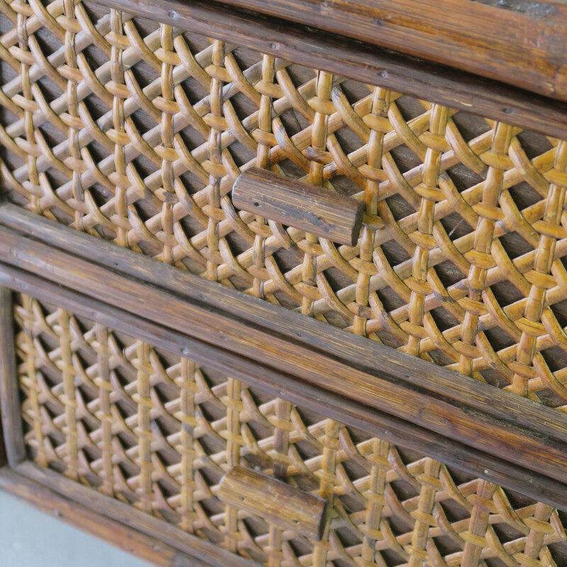 Vintage caning desk 1970s