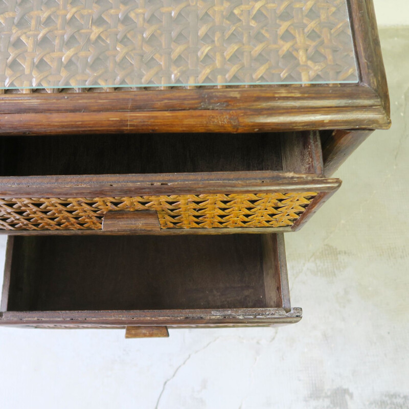 Vintage caning desk 1970s