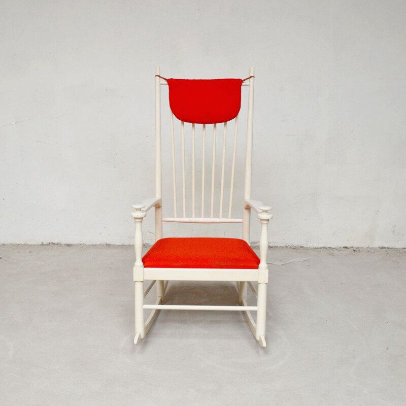 Rocking-chair vintage Isabella Suède 1960