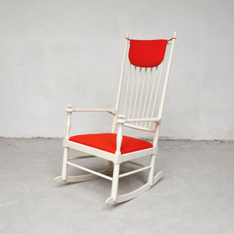 Rocking-chair vintage Isabella Suède 1960