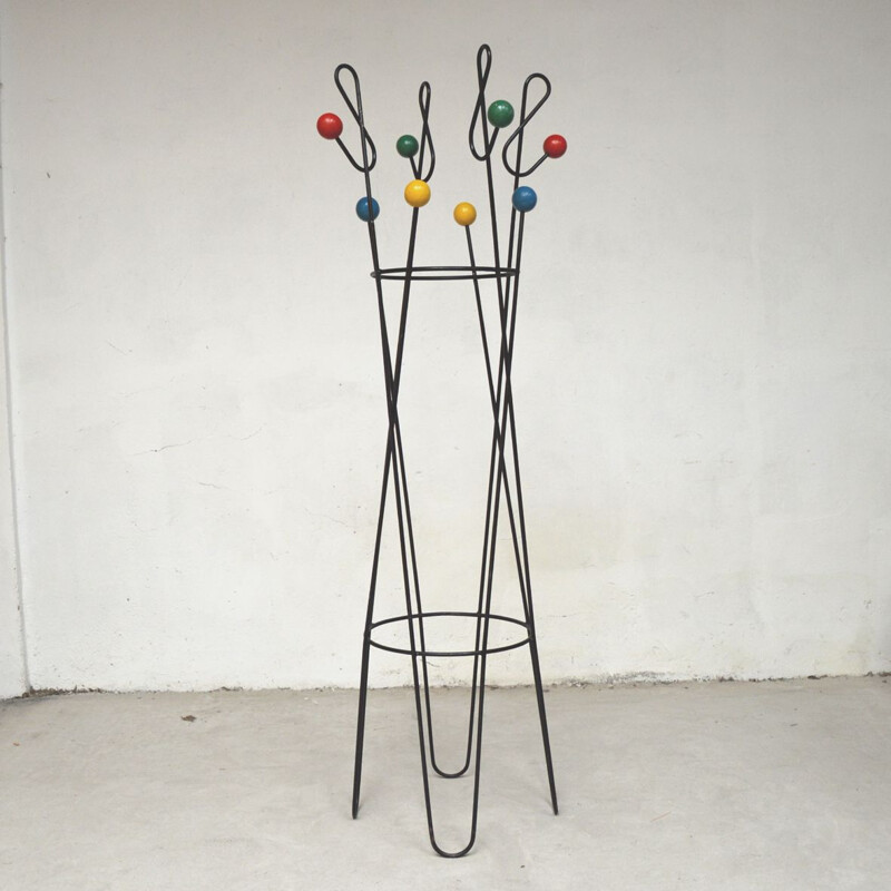 Vintage coat rack by Roger Feraud 1950s