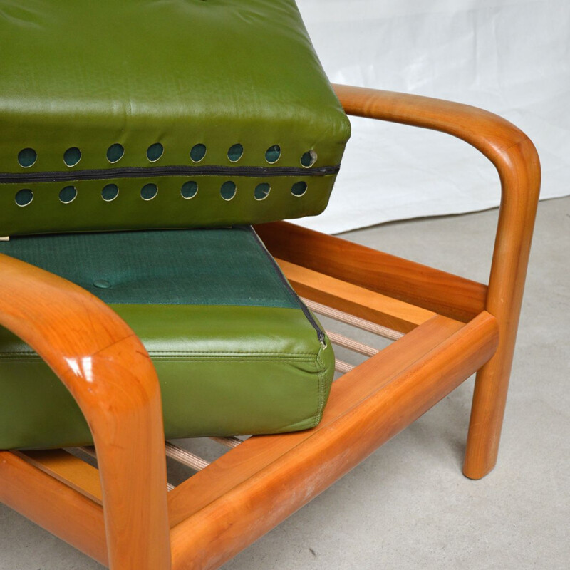 Pair of vintage Scandinavian cherry wood armchairs by Wilhelm Walter Knoll, Germany 1960