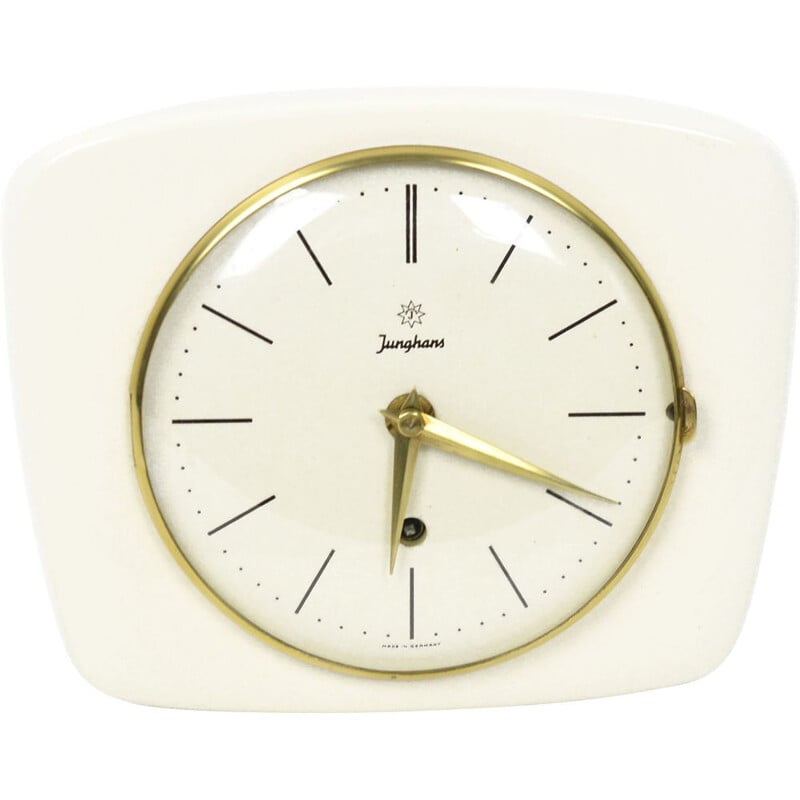 Vintage Junghans ceramic wall clock Germany 1950s