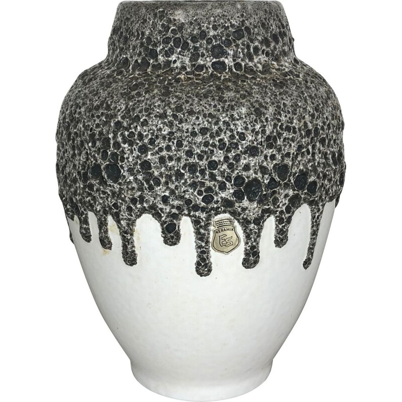 Vaso vintage in ceramica Fat Lava, ceramica ES, Germania 1960