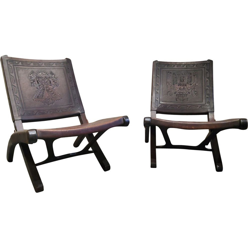 Pair of vintage armchairs by Angel Pazmino 1960s