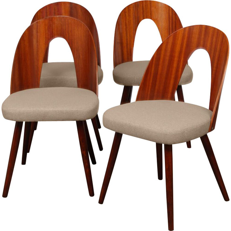 Lot de 4 chaises vintage par Antonin Suman 1960