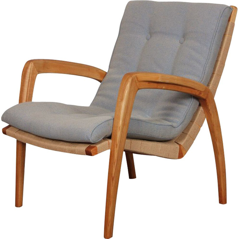 Vintage Jan Vanek's ashwood armchair for Krasna Jizba 1940s