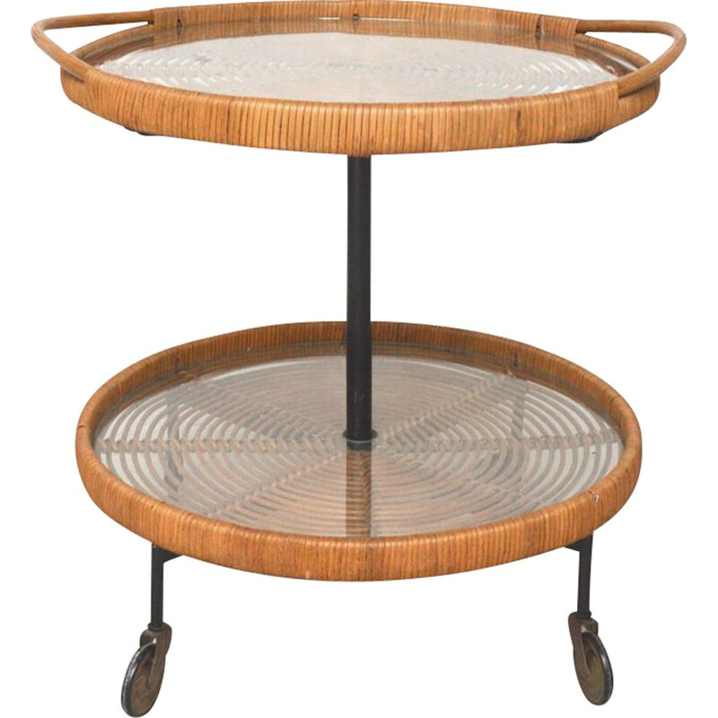 table basse vintage sur - roulettes