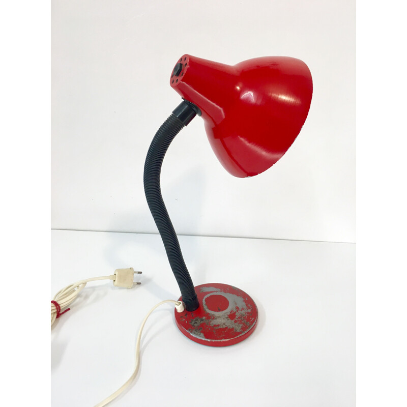 Vintage Industrial Red Lamp