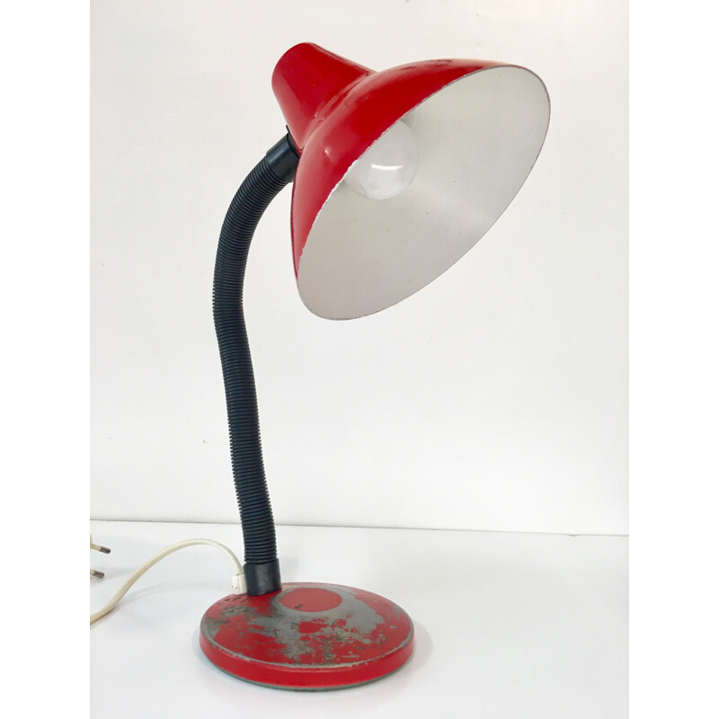 Vintage Industrial Red Lamp