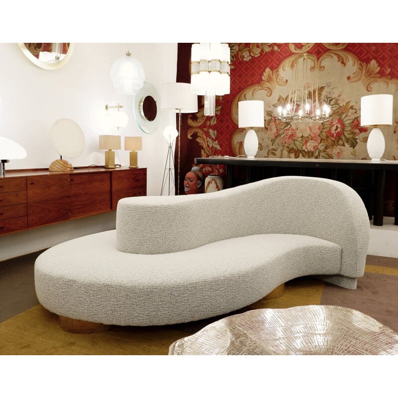 Vintage Wave Curved Borne Sofa Italy