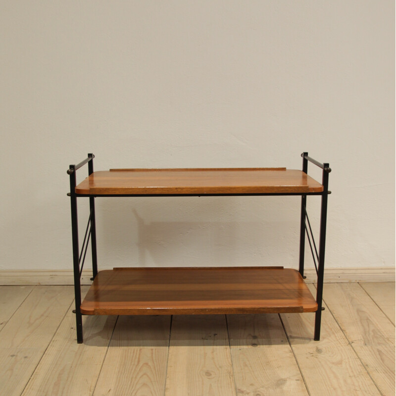 Sofa Table in metal and mahogany - 1970s