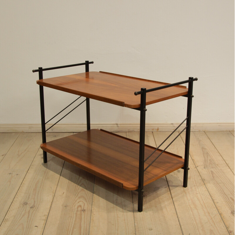 Sofa Table in metal and mahogany - 1970s