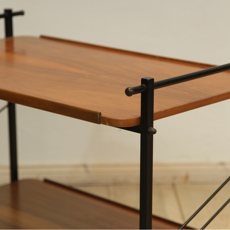 Sofa Table in metal and mahogany - 1970s