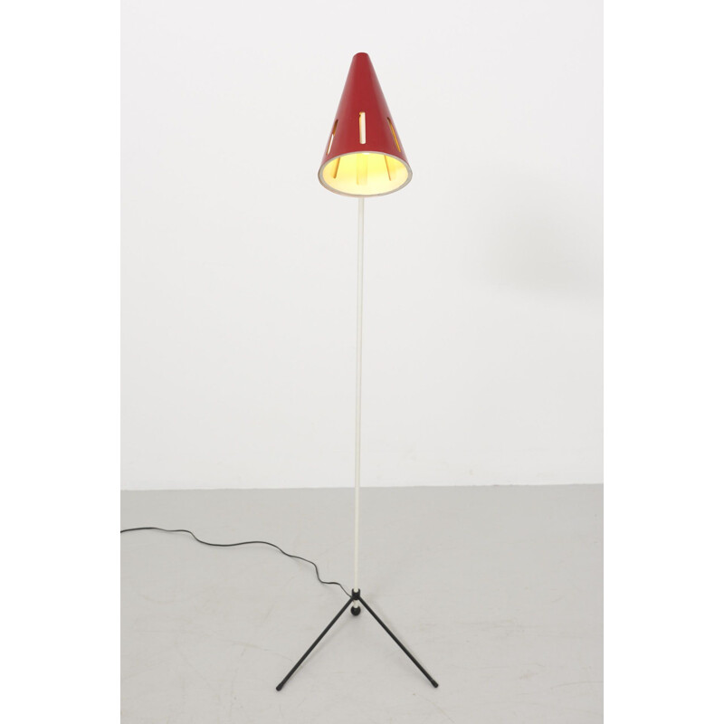 Vintage Floor Lamp by H. Busquet for Hala Zeist Netherlands 1950s
