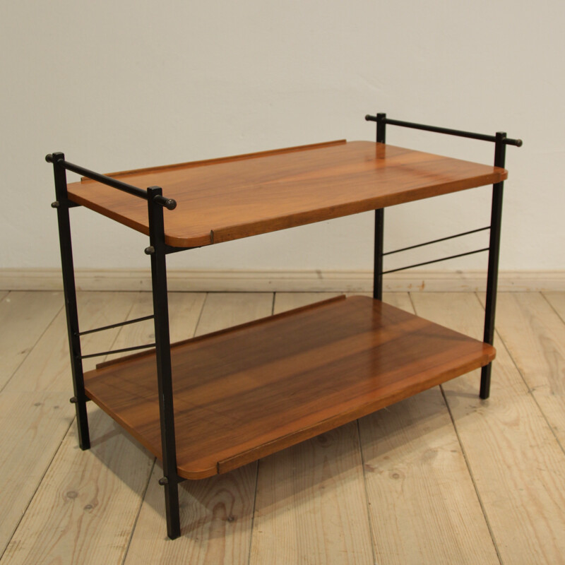 Sofa Table in metal and mahogany - 1970s