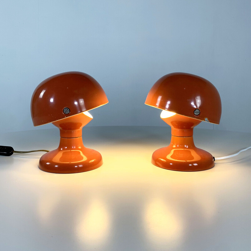 Paire de lampes de table vintage Coral Jucker par Tobia & Afra Scarpa