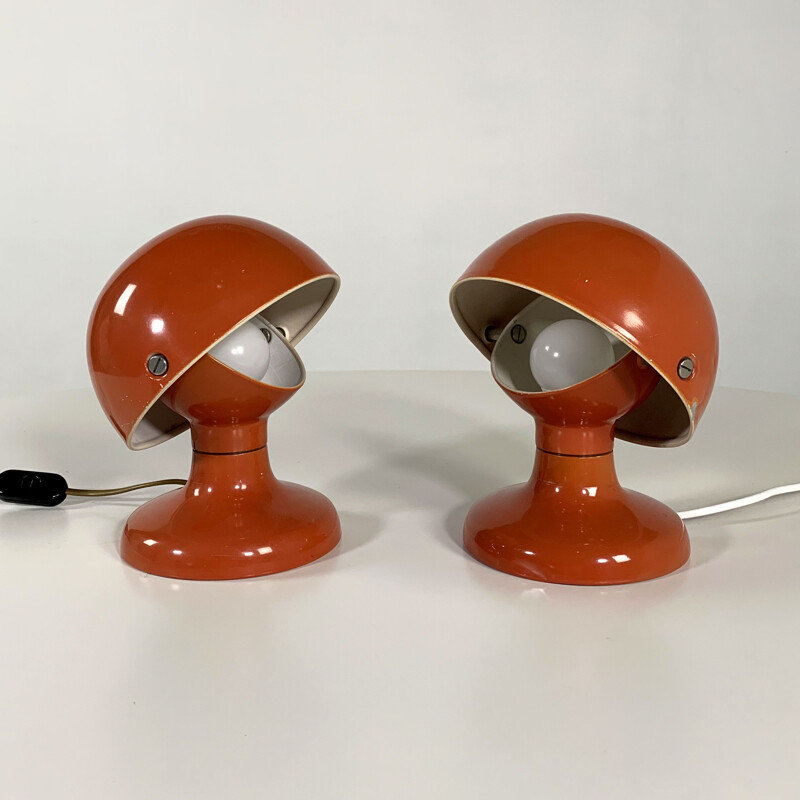 Pair of vintage Coral Jucker Table Lamps by Tobia & Afra Scarpa