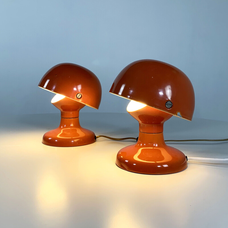 Pair of vintage Coral Jucker Table Lamps by Tobia & Afra Scarpa