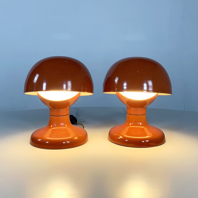 Pair of vintage Coral Jucker Table Lamps by Tobia & Afra Scarpa