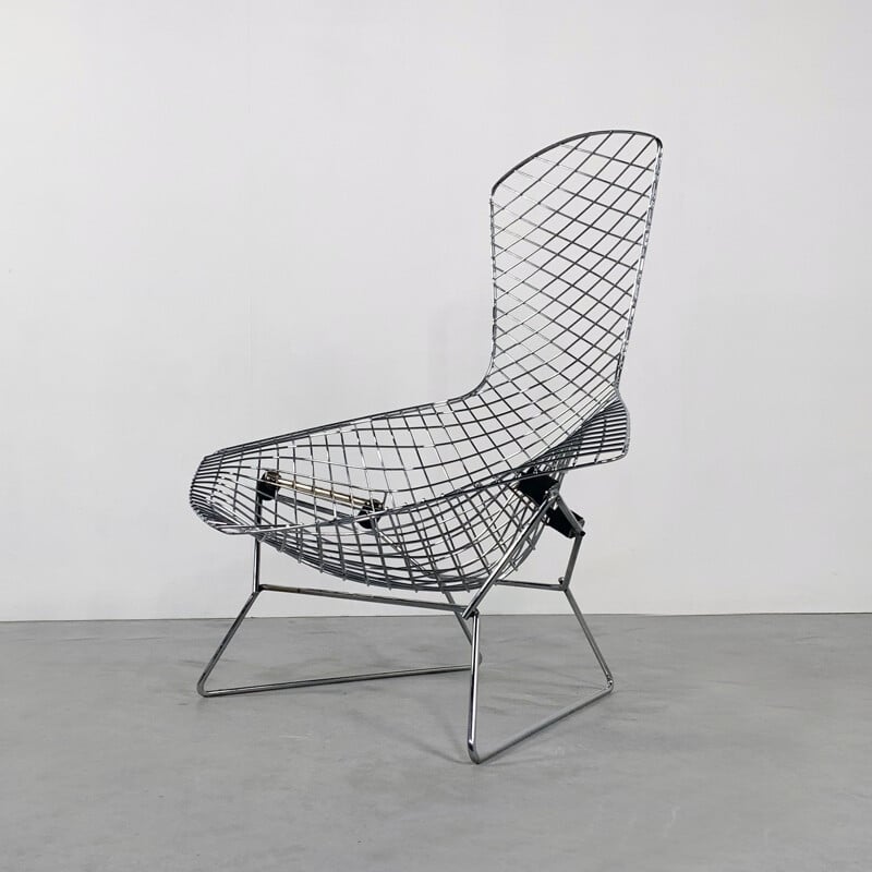 Vintage Chromed Bird Lounge Chair by Harry Bertoia for Knoll 1970s